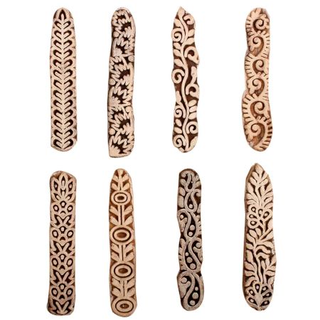 Set of 8 Piece New Mix Wooden Printing Block